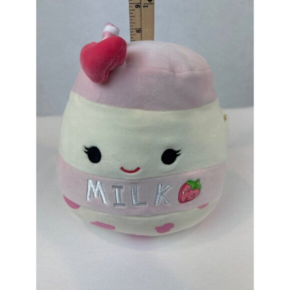 AMELIE Strawberry Milk Squishmallows 8" Plush Kawaii Pink Heart - Picture 7 of 7